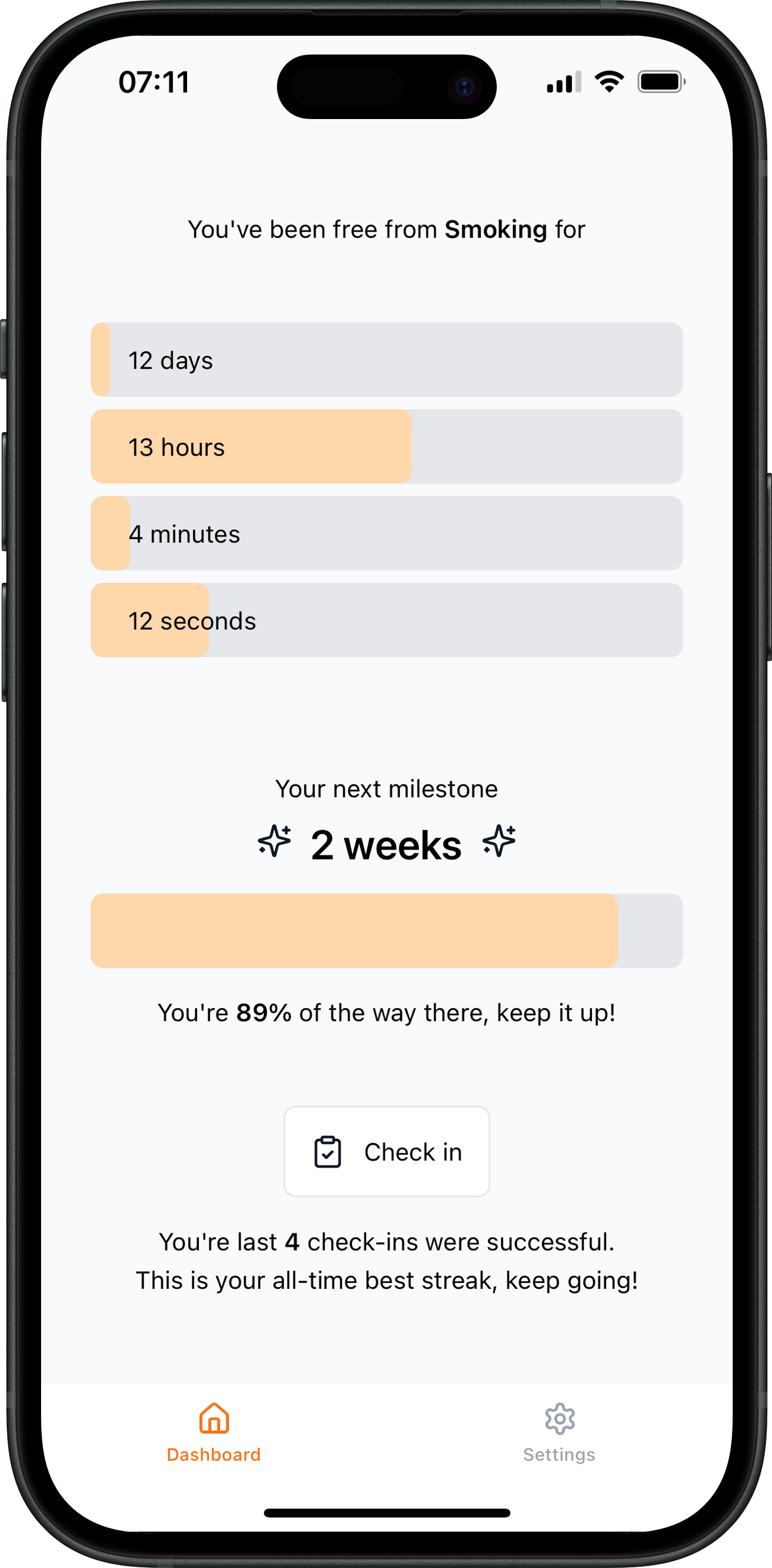 Screenshot of Break Free App